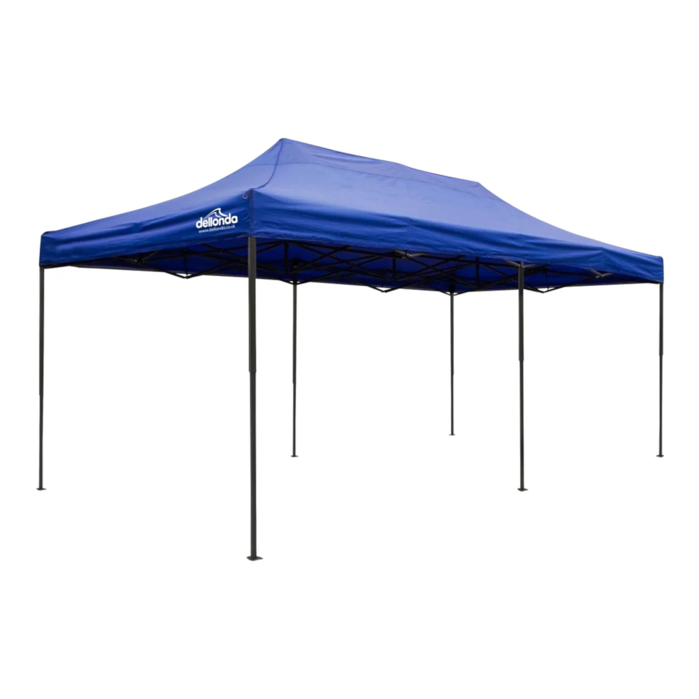 Dellonda DG139 Premium Pop Up Gazebo, Outdoor Garden Water Resistant Cover, 3m x 6m, Blue