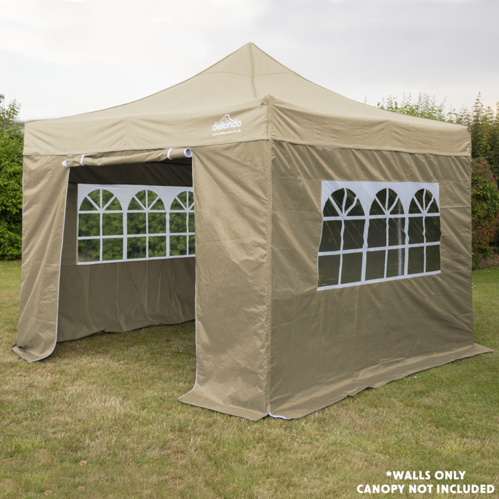 Dellonda DG142 Premium Side Walls, Doors and Window Panel for Pop Up Gazebo, 2m x 2m, Beige
