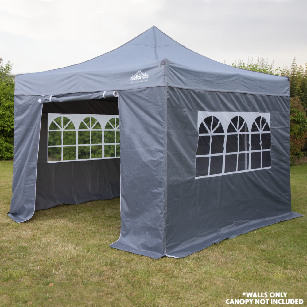 Dellonda DG149 Premium Side Walls, Doors and Window Panel for Pop Up Gazebo, 3m x 3m, Grey