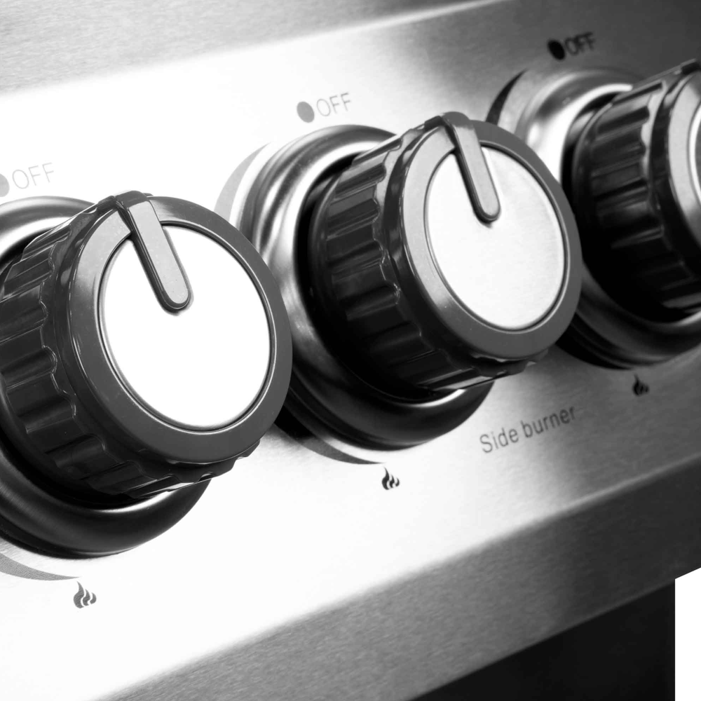 Dellonda DG17 4+1 Burner Deluxe Gas Barbecue Grill Cooker with Piezo Ignition, Built-in Thermometer, Stainless Steel