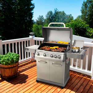 Dellonda DG17 4+1 Burner Deluxe Gas Barbecue Grill Cooker with Piezo Ignition, Built-in Thermometer, Stainless Steel