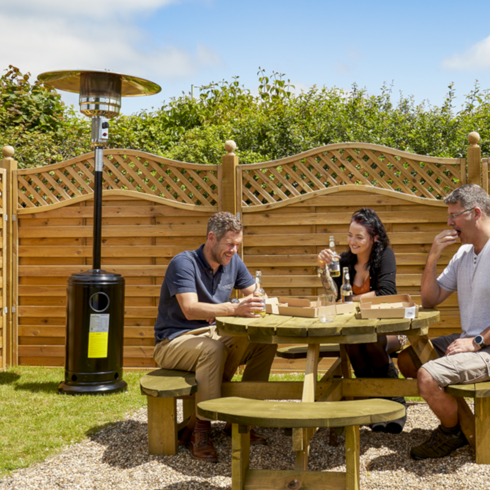Dellonda DG1 Propane Gas Outdoor Garden Tower Patio Heater Warmer, 13kW (44,350 BTU/hr), Black