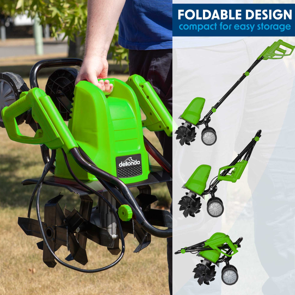 Dellonda DG217 Electric Ground Soil Garden Tiller and Cultivator, 400mm, 1500W