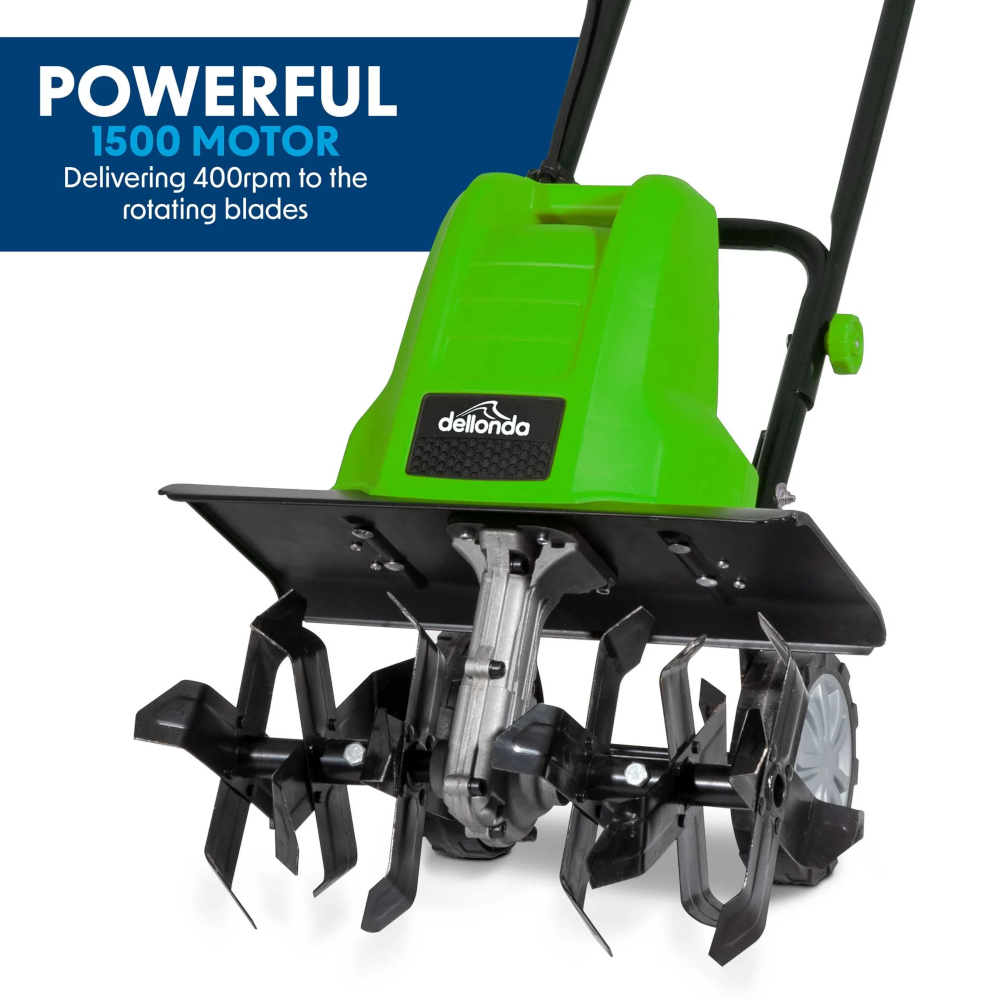Dellonda DG217 Electric Ground Soil Garden Tiller and Cultivator, 400mm, 1500W