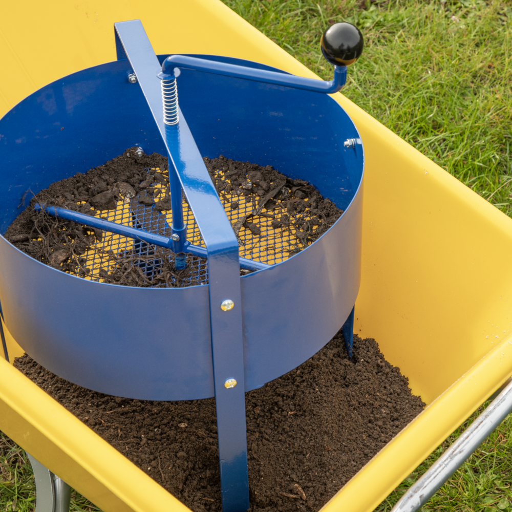 Dellonda DG261 Rotary Garden Soil Compost Earth Sieve Steel Riddle Screener, 400mm Diameter, 7mm Grille