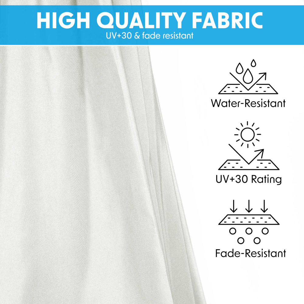 Dellonda DG265 Premium Banana Parasol Umbrella, Outdoor Garden Patio Cover Canopy with Tilt Function, 3m, Cream