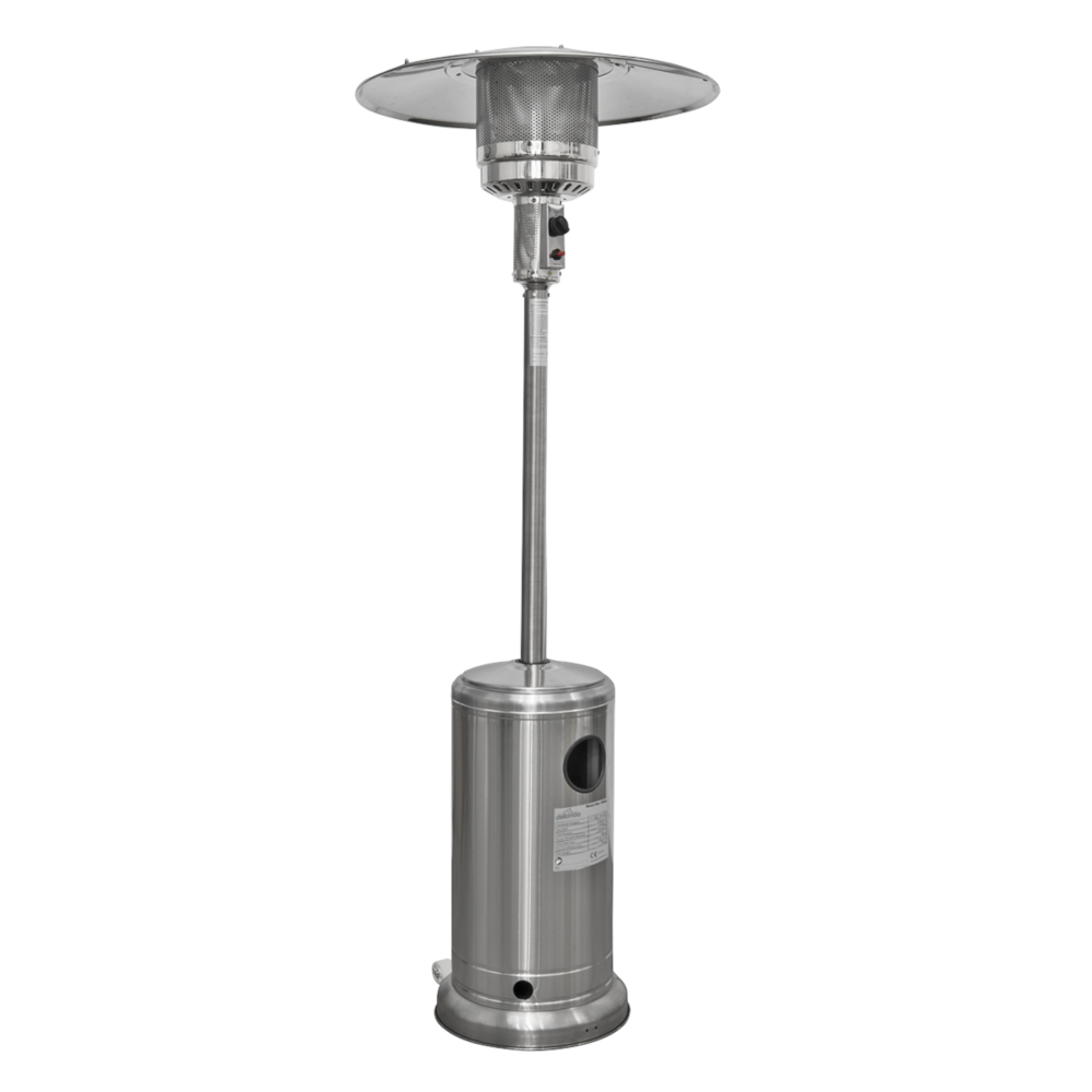 Dellonda DG2 Propane Gas Outdoor Garden Tower Patio Heater Warmer, 13kW (44,350 BTU/hr), Stainless Steel