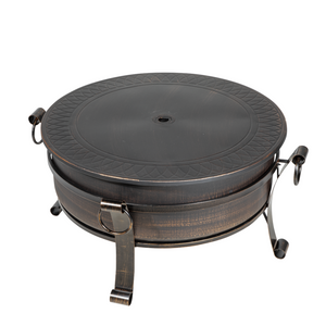 Dellonda DG42 Deluxe 2 in 1 Garden Outdoor Fire Pit and Coffee Table 30", Antique Bronze Effect