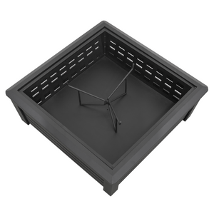 Dellonda DG43 Square Garden Outdoor Fire Pit Fireplace Heater 35", Black