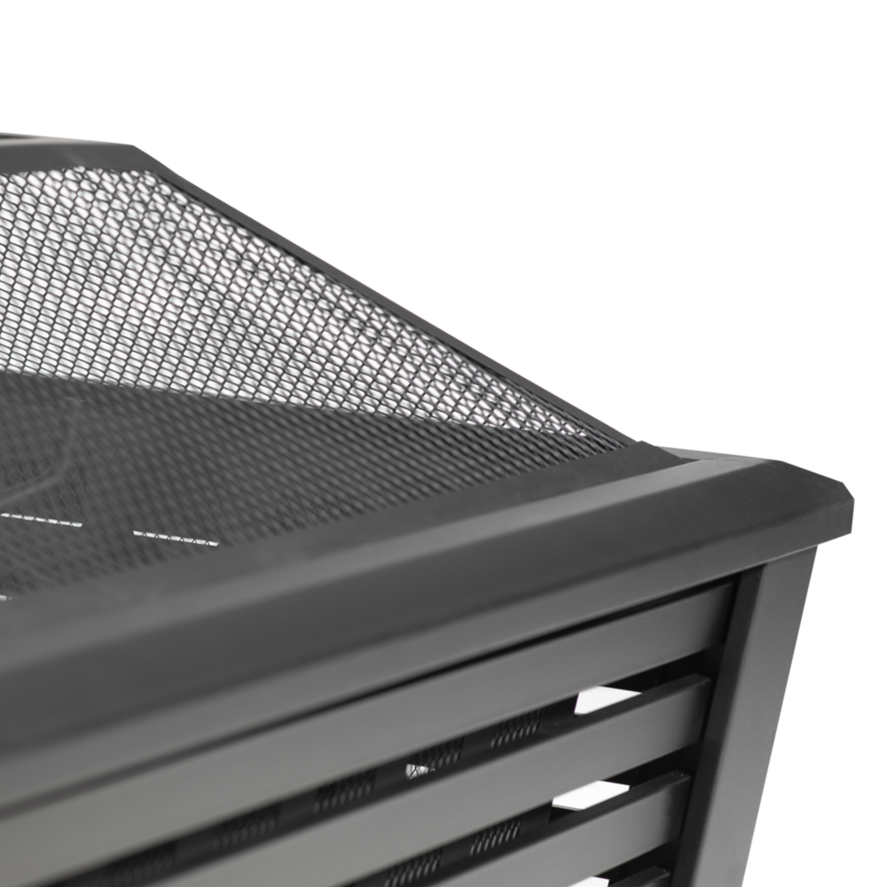 Dellonda DG43 Square Garden Outdoor Fire Pit Fireplace Heater 35", Black