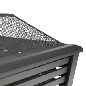 Dellonda DG43 Square Garden Outdoor Fire Pit Fireplace Heater 35", Black