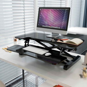 Dellonda DH14 Height Adjustable Standing Computer Desk Converter Riser 71cm, 15kg Capacity, Black