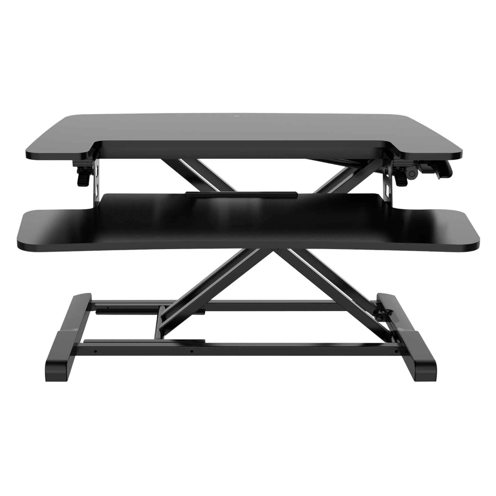 Dellonda DH14 Height Adjustable Standing Computer Desk Converter Riser 71cm, 15kg Capacity, Black