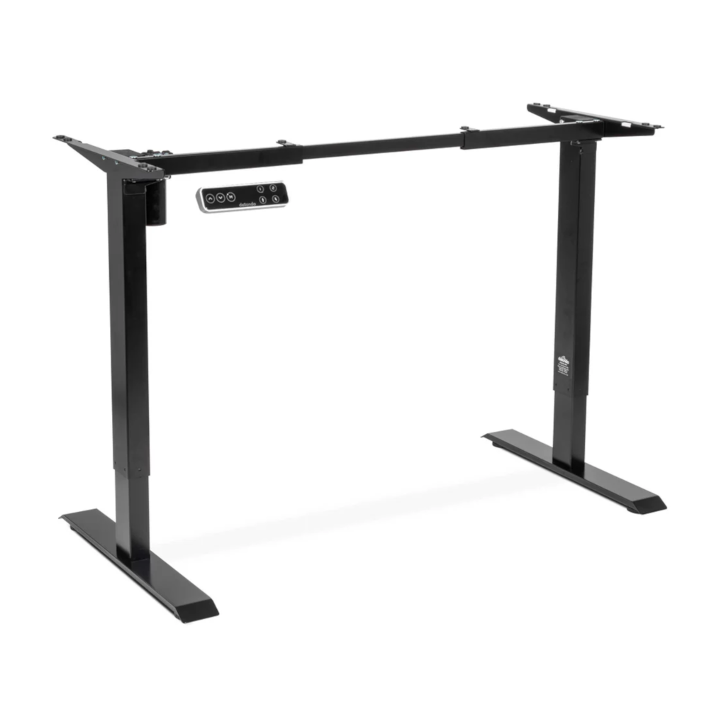 Dellonda DH18 Single Motor Height Adjustable Electric Computer Desk Frame with Digital Controls, 70kg Capacity, Black