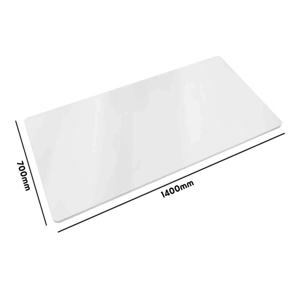 Dellonda DH19 Rectangular Computer Home Office Desk Worktop Desktop, 1400mm x 700mm, White