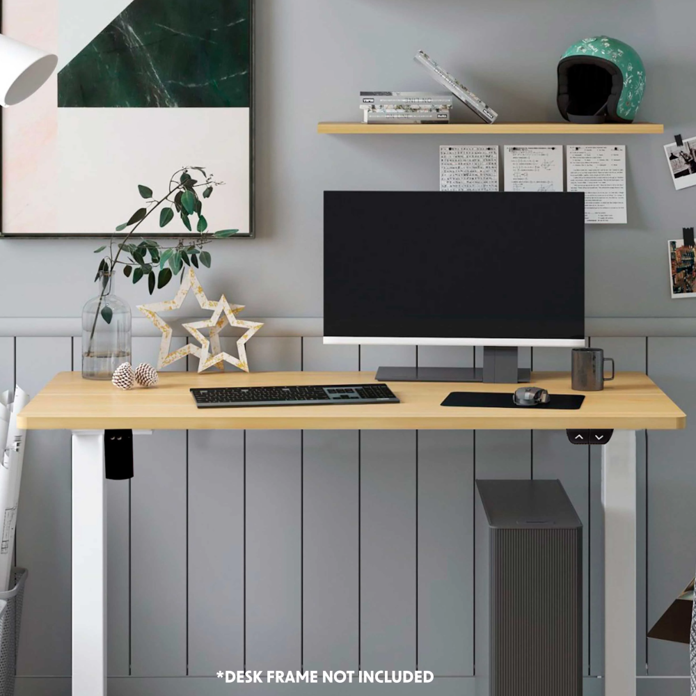 Dellonda DH20 Rectangular Computer Home Office Desk Worktop Desktop, 1400mm x 700mm, Oak