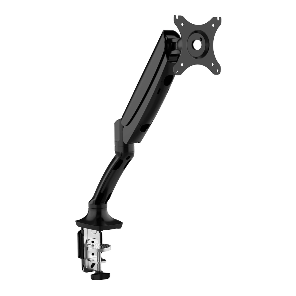 Dellonda DH24 Single Monitor Adjustable Bracket Arm with 360° Rotation, 10"-27" Screens, 9kg Capacity, Black