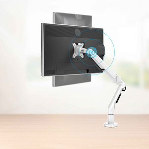 Dellonda DH26 Single Monitor Adjustable Bracket Arm with 360° Rotation, 17"-36" Screens, 12kg Capacity, White