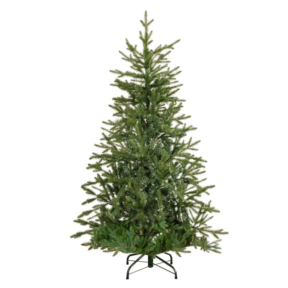 Dellonda DH44 Artificial Hinged Bushy Christmas Tree, 5ft/150cm, with 772 PE/PVC Mix Tips
