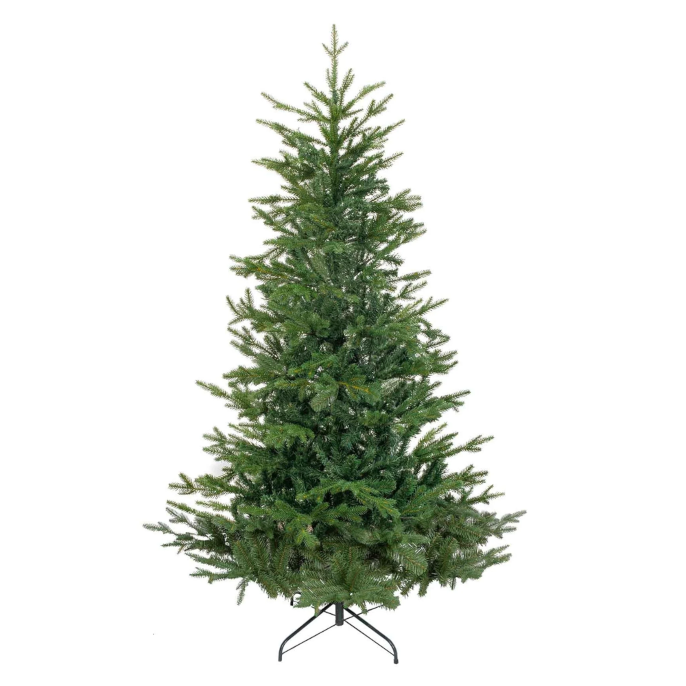 Dellonda DH45 Artificial Hinged Bushy Christmas Tree, 6ft/180cm, with 1224 PE/PVC Mix Tips, Green