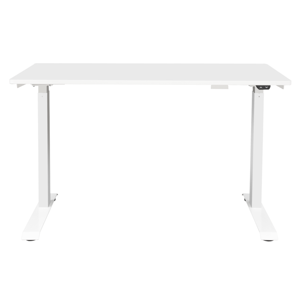 Dellonda DH56 Single Motor Height Adjustable Electric Sit and Stand Computer Desk with Controls, 120 x 60cm, 50kg Capacity, White