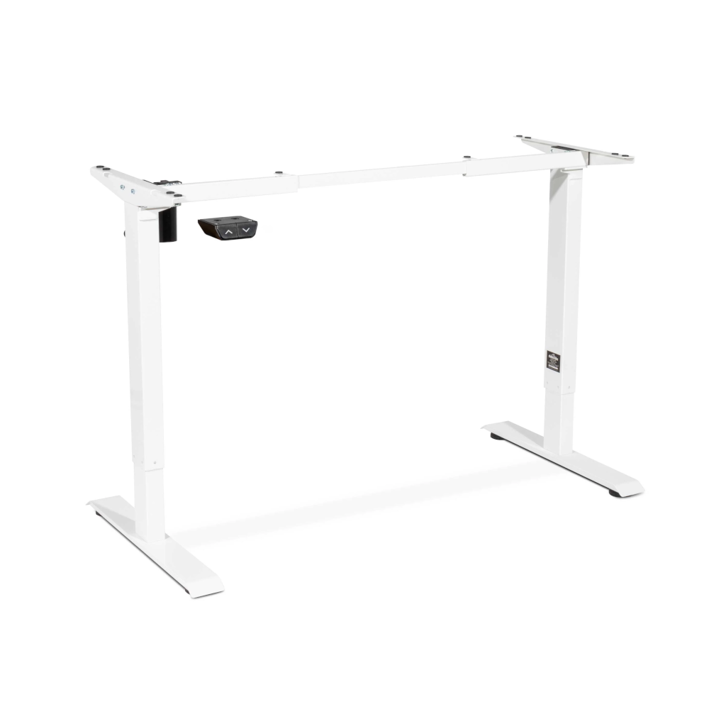 Dellonda DH64 Single Motor Height Adjustable Electric Computer Desk Frame with Digital Controls, 70kg Capacity, White