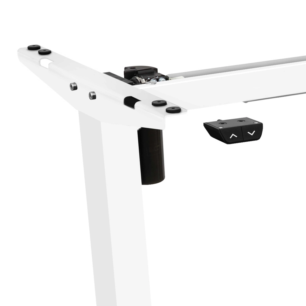 Dellonda DH64 Single Motor Height Adjustable Electric Computer Desk Frame with Digital Controls, 70kg Capacity, White