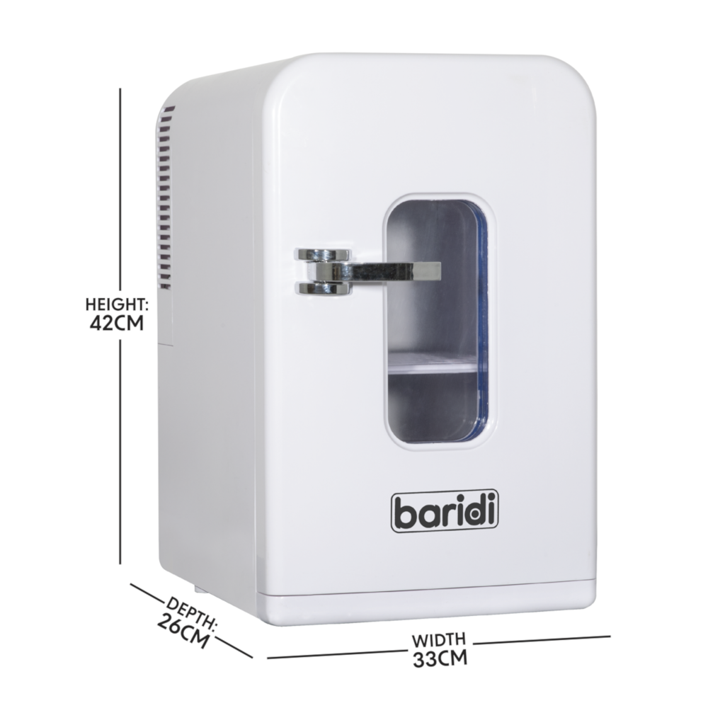 Baridi DH94 Portable Food, Drinks Mini Cooler Fridge and Warmer, 15 Litre Capacity, White