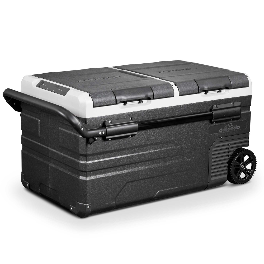 Dellonda DL127 Dual Zone Portable Car Food Fridge, Fridge, Cooler Box with Digital Display, 75 Litre Capacity, 12/24V, Black