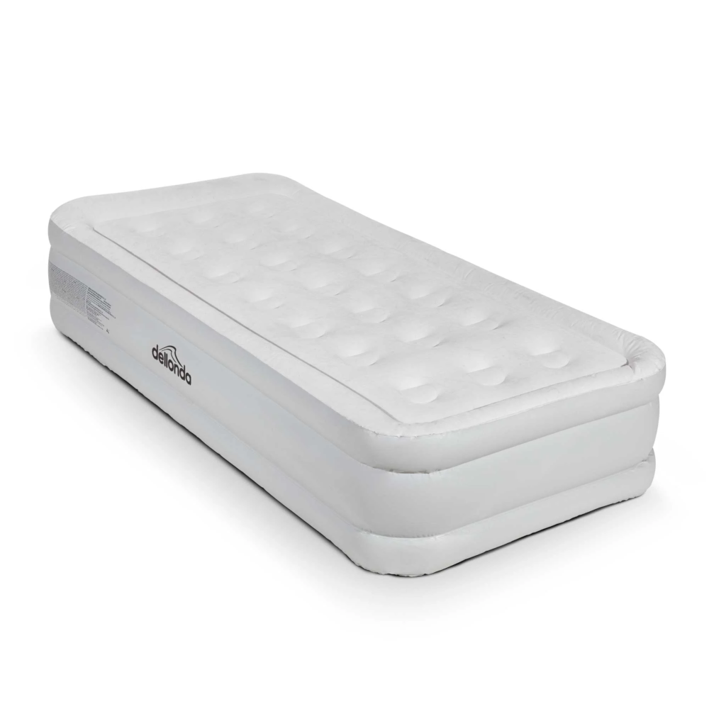 Dellonda DL144 Single High Raised Air Mattress Camping Bed with Removable Electric Pump