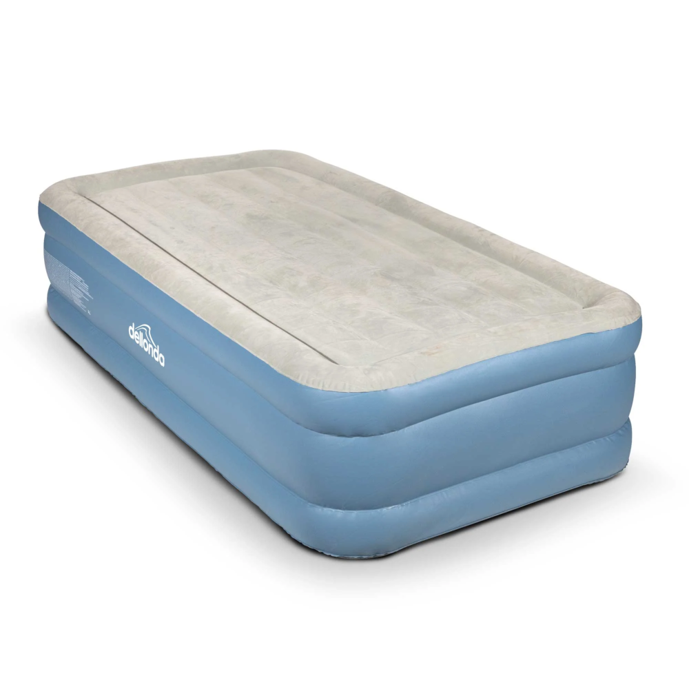 Dellonda DL146 Single High Raised Air Mattress Camping Bed with Built-In Electric Pump