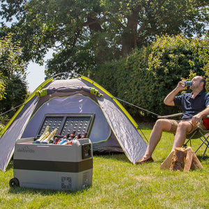 Dellonda DL14 Dual Zone Portable Car Food Fridge, Fridge, Cooler Box with Digital Display, 50 Litre Capacity, 12/24V, Grey