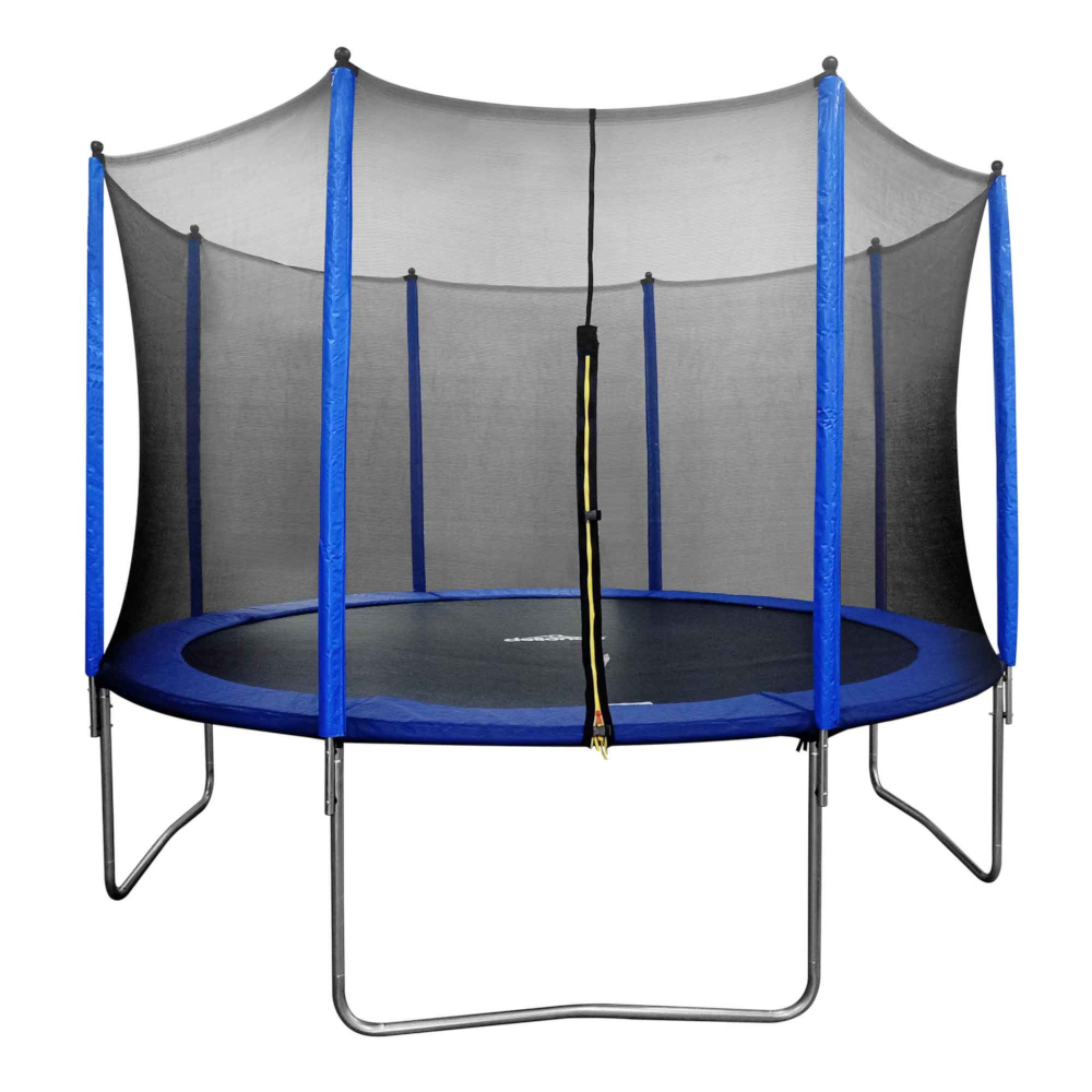 Dellonda DL69 Heavy Duty Kids Child Outdoor Bouncer Trampoline 12ft with Safety Enclosure Net, Blue