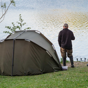 Dellonda DL75 Portable One Person Fishing Camping Weatherproof Bivvy Tent Shelter Cover, Green