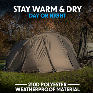 Dellonda DL75 Portable One Person Fishing Camping Weatherproof Bivvy Tent Shelter Cover, Green