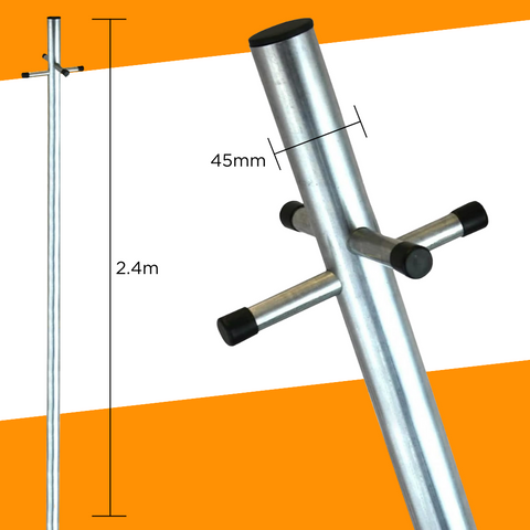 DJM Galvanised Steel Two Piece Clothes Washing Line Post