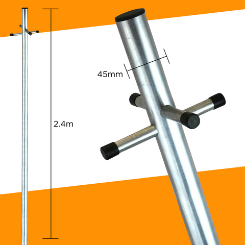 DJM Galvanised Steel Two Piece Washing Line Post