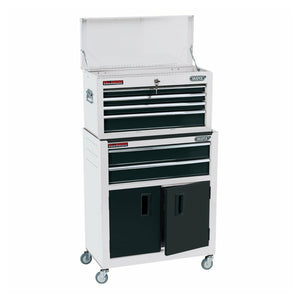Draper 19576 6 Drawer Tool Chest and Roller Tool Cabinet Storage Combination Box with Ball Bearing Slides White