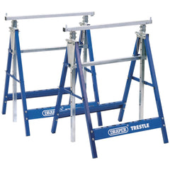 Draper 54053 Telescopic Folding Steel Metal Trestle Saw Cutting Horse Stand Bench 250kg Pair