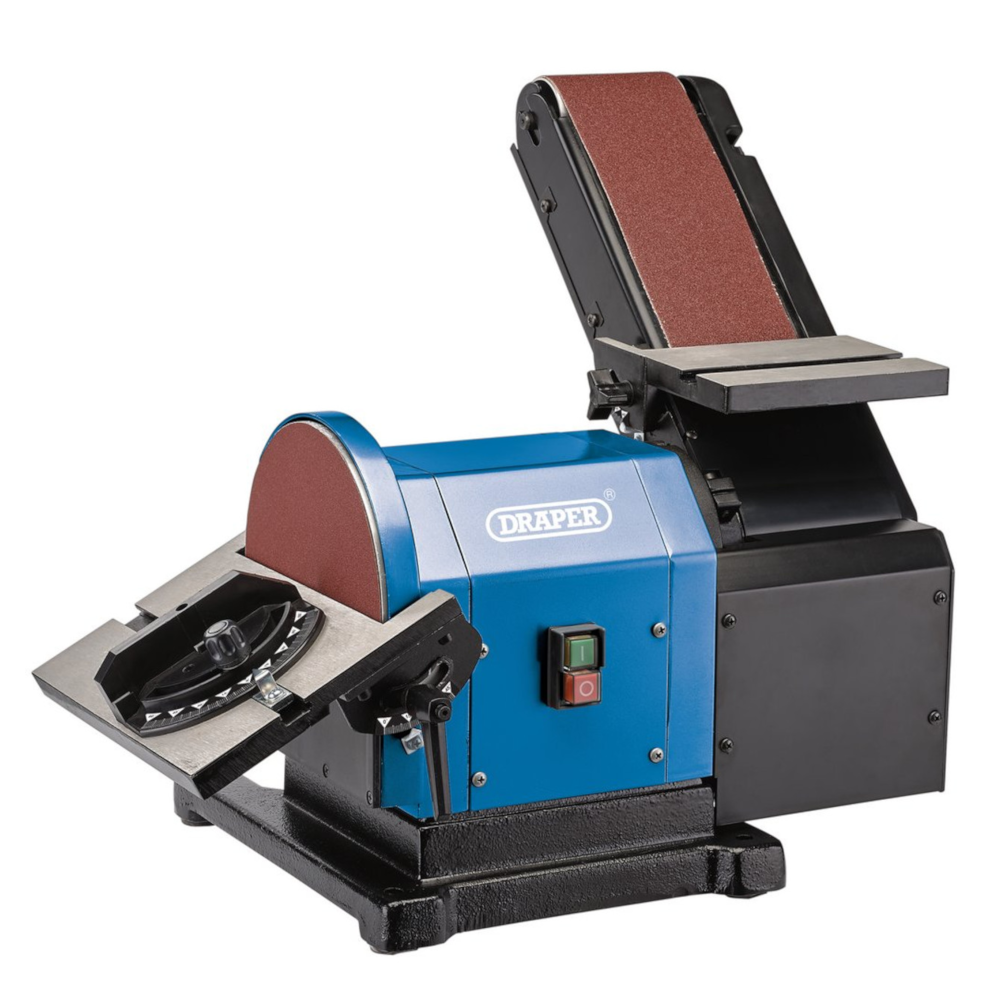 Draper 98525 Bench Mounted Garage Workshop Belt and Disc Sander 915 x 100mm/200mm 500W 230V