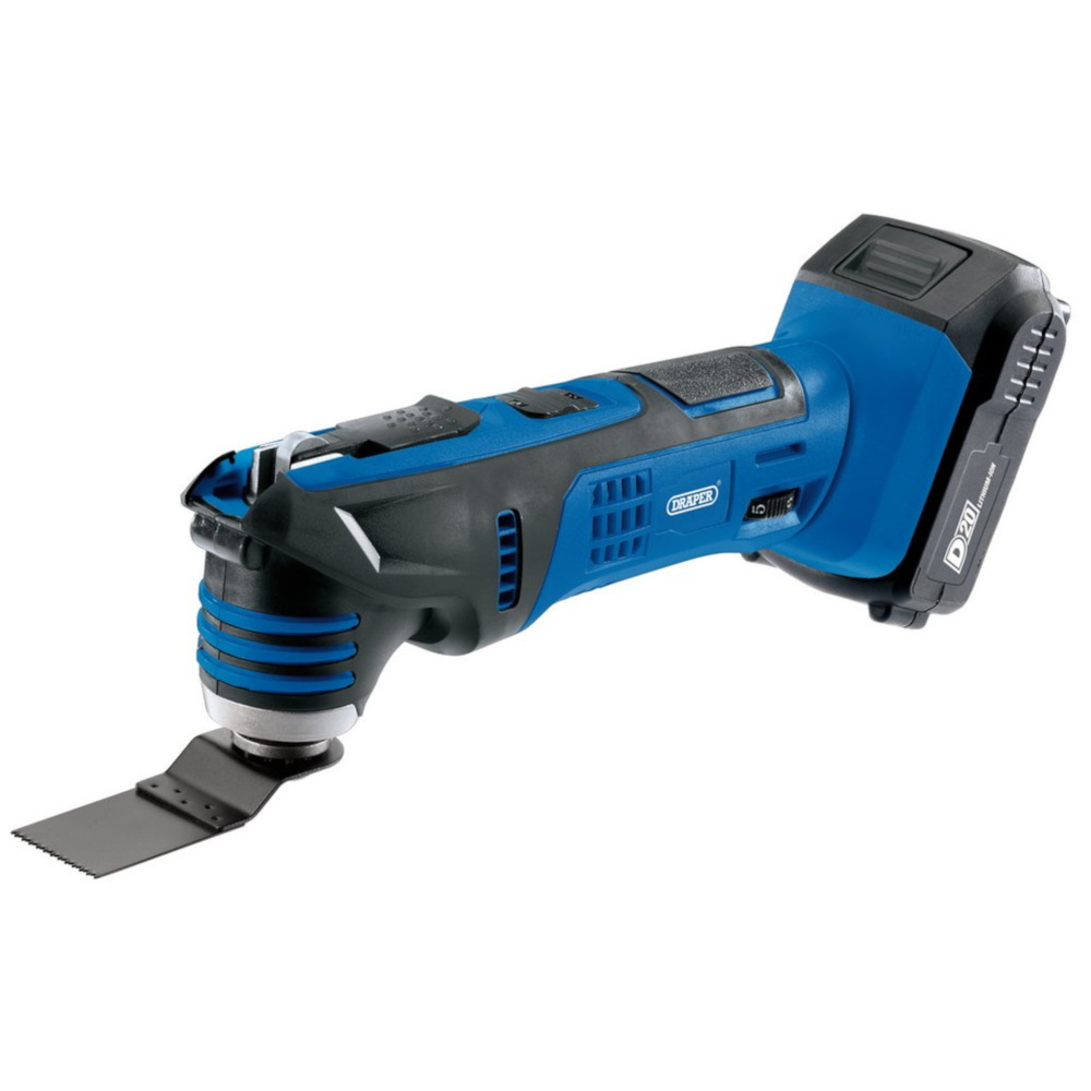Draper 00595 D20 20V Cordless Oscillating Multi Tool, with 2.0Ah Battery and Charger