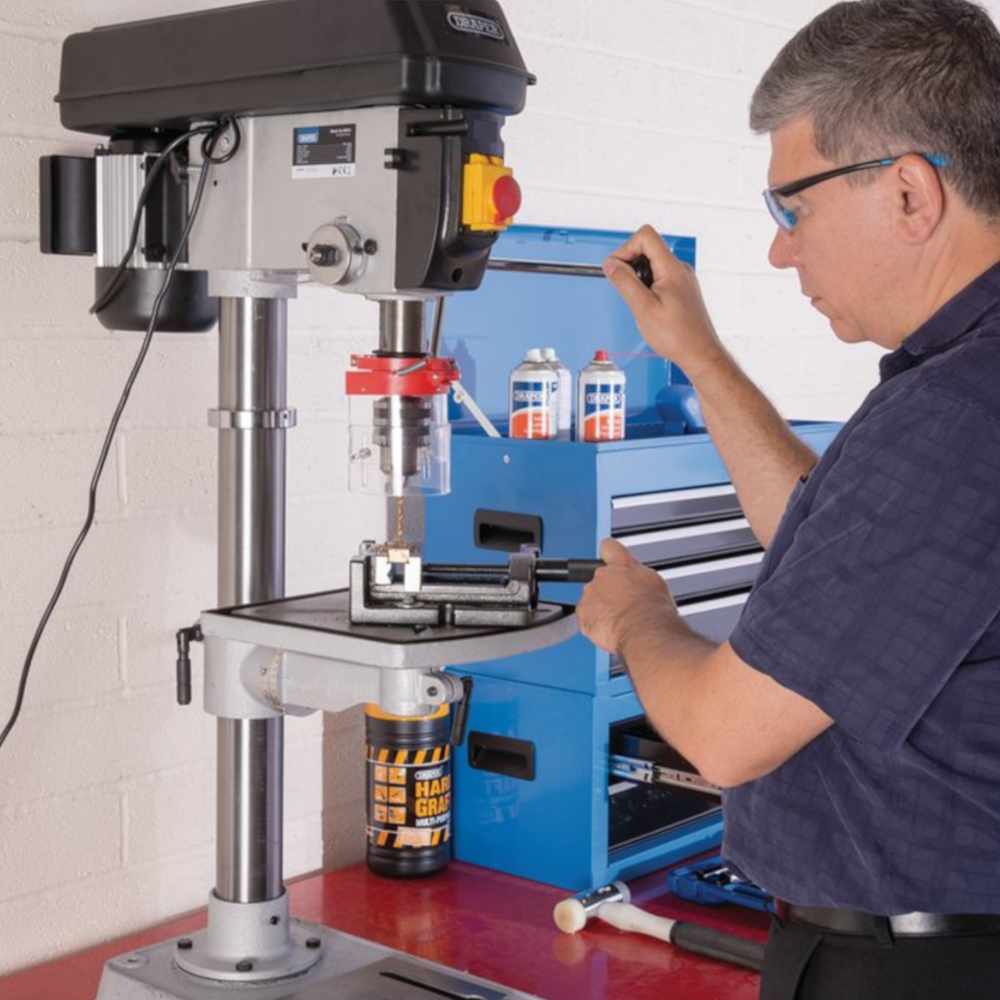 Draper 02016 Bench Mounted Pillar Drill, 1050mm Height, 12 Speed, 600W 230V