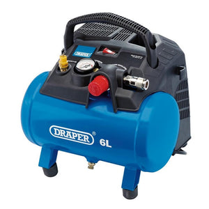 Draper 02115 Oil-Free Air Compressor, 6 Litre, 1.5hp 1.2kW 230V