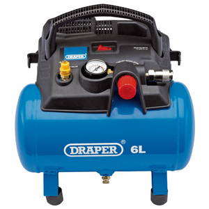 Draper 02115 Oil-Free Air Compressor, 6 Litre, 1.5hp 1.2kW 230V