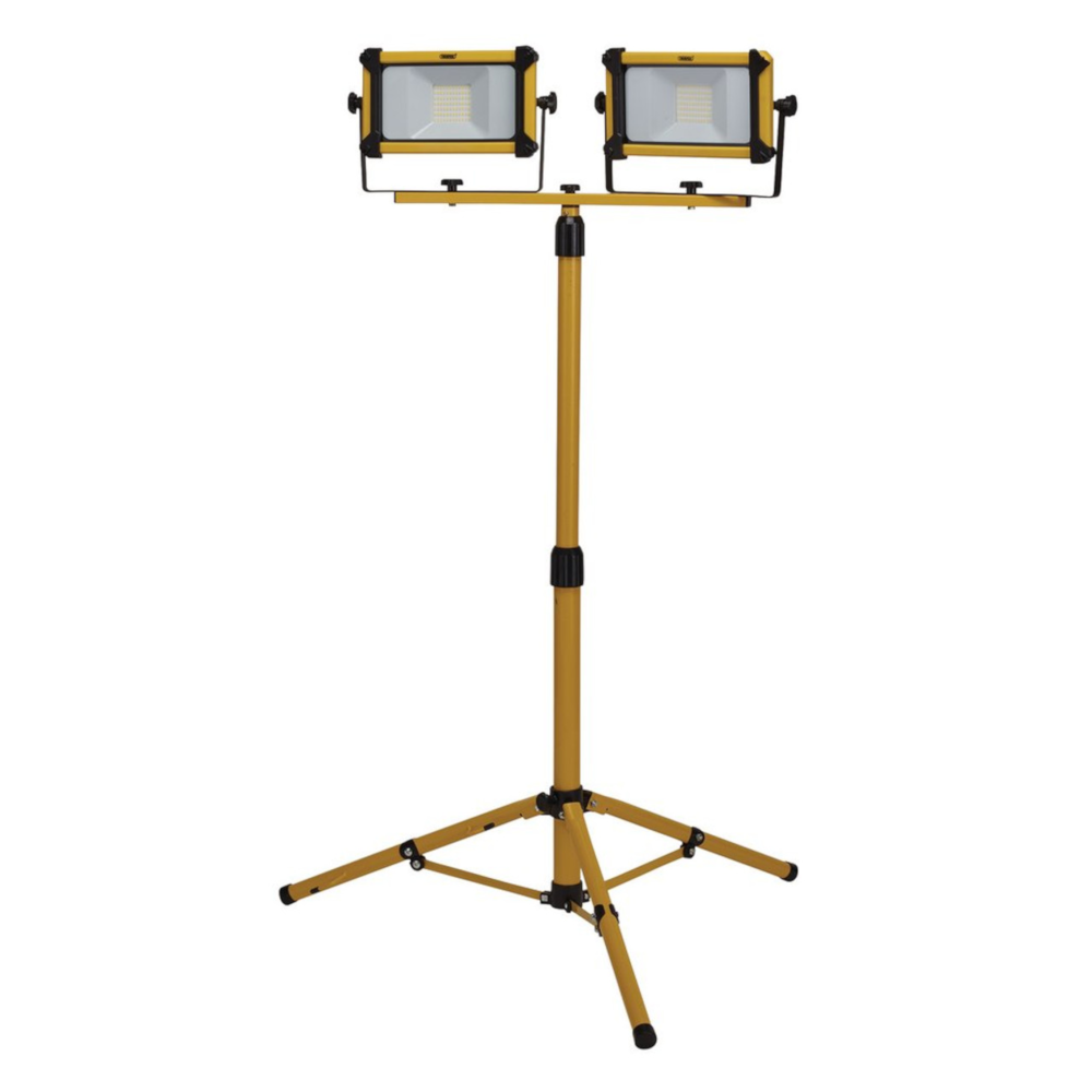 Draper 03215 SMD LED Tripod Twin Site Work Light, 2 x 50W, 11000 Lumens