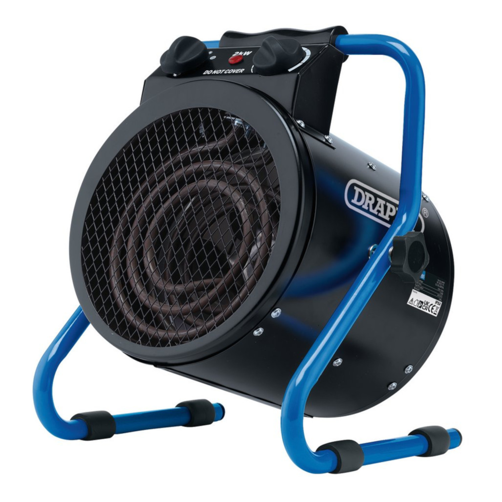 Draper 04742 Industrial Electric Fan Space Heater, 6,824BTU 2kW 230V