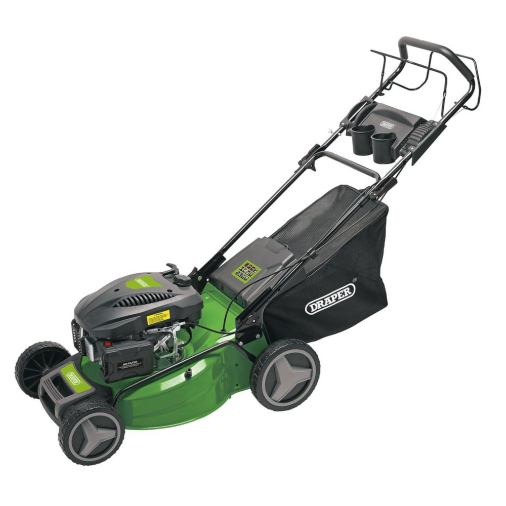 Draper 08673 Self Propelled Petrol Lawn Mower Grass Cutter with Mulching Function, 510mm Cutting Width, 4 Stroke, 173cc
