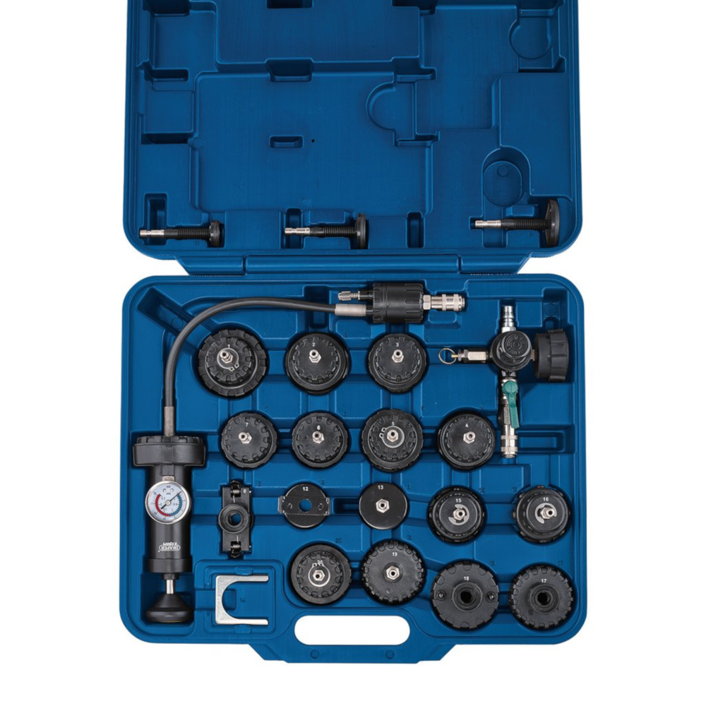 Draper 14455 Engine Radiator Cooling System Pressure Test Kit, 22 Piece