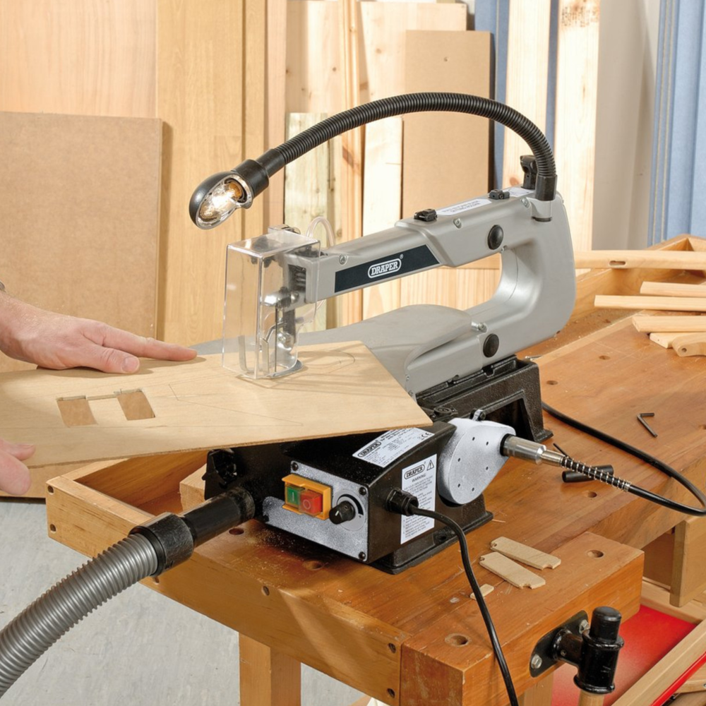 Draper 22791 Variable Speed Scroll Cutting Saw 406mm Throat Workshop Woodworking 90W 230V