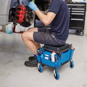 Draper 23716 Expert Mechanics Garage Work Stool Chair Seat with Storage